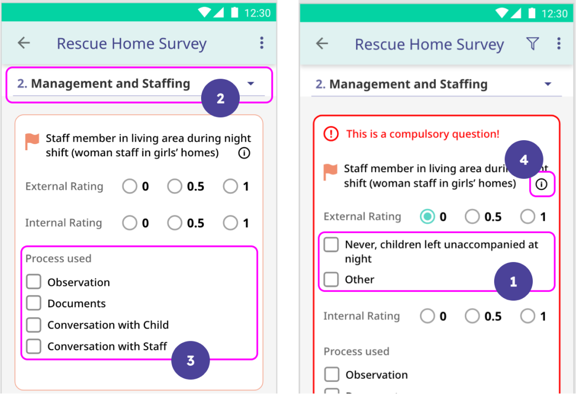 An image highlighting the features built on the first iteration of SafCa tool
